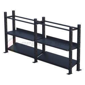 Купить Модульный стеллаж для гантелей, гирь и медболов 2580х430х1200 (2 секции) в Суоярви 